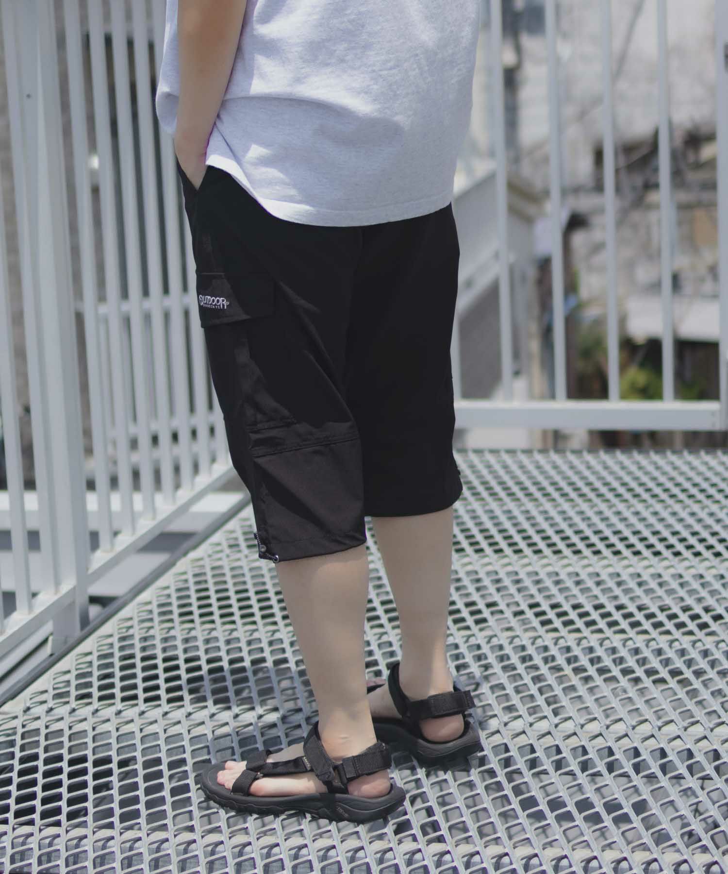 OUTDOOR PRODUCTS ポリリップストレッチカーゴクロップドパンツ メンズ