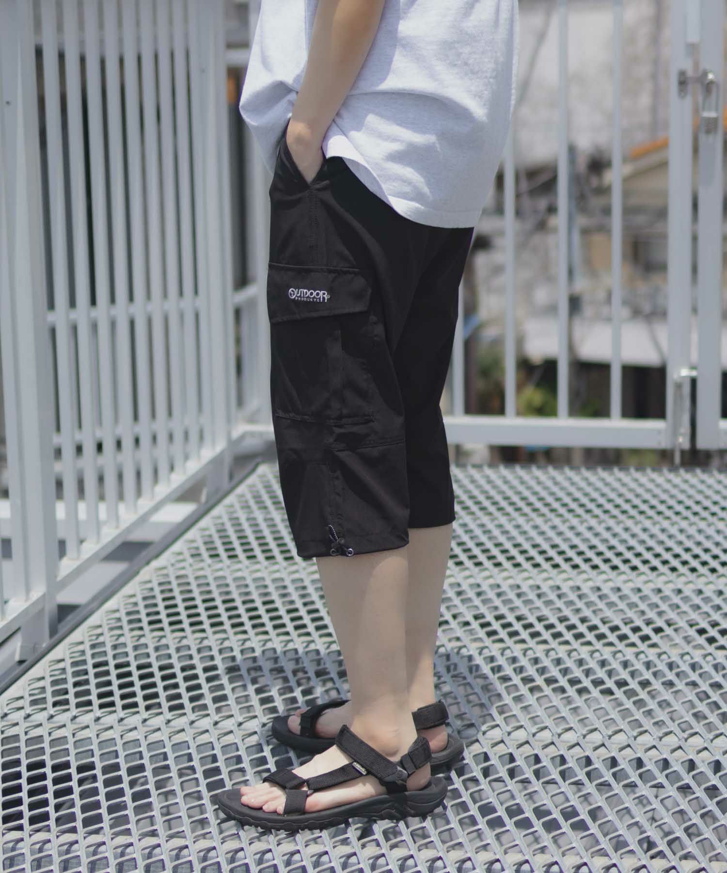 OUTDOOR PRODUCTS ポリリップストレッチカーゴクロップドパンツ メンズ