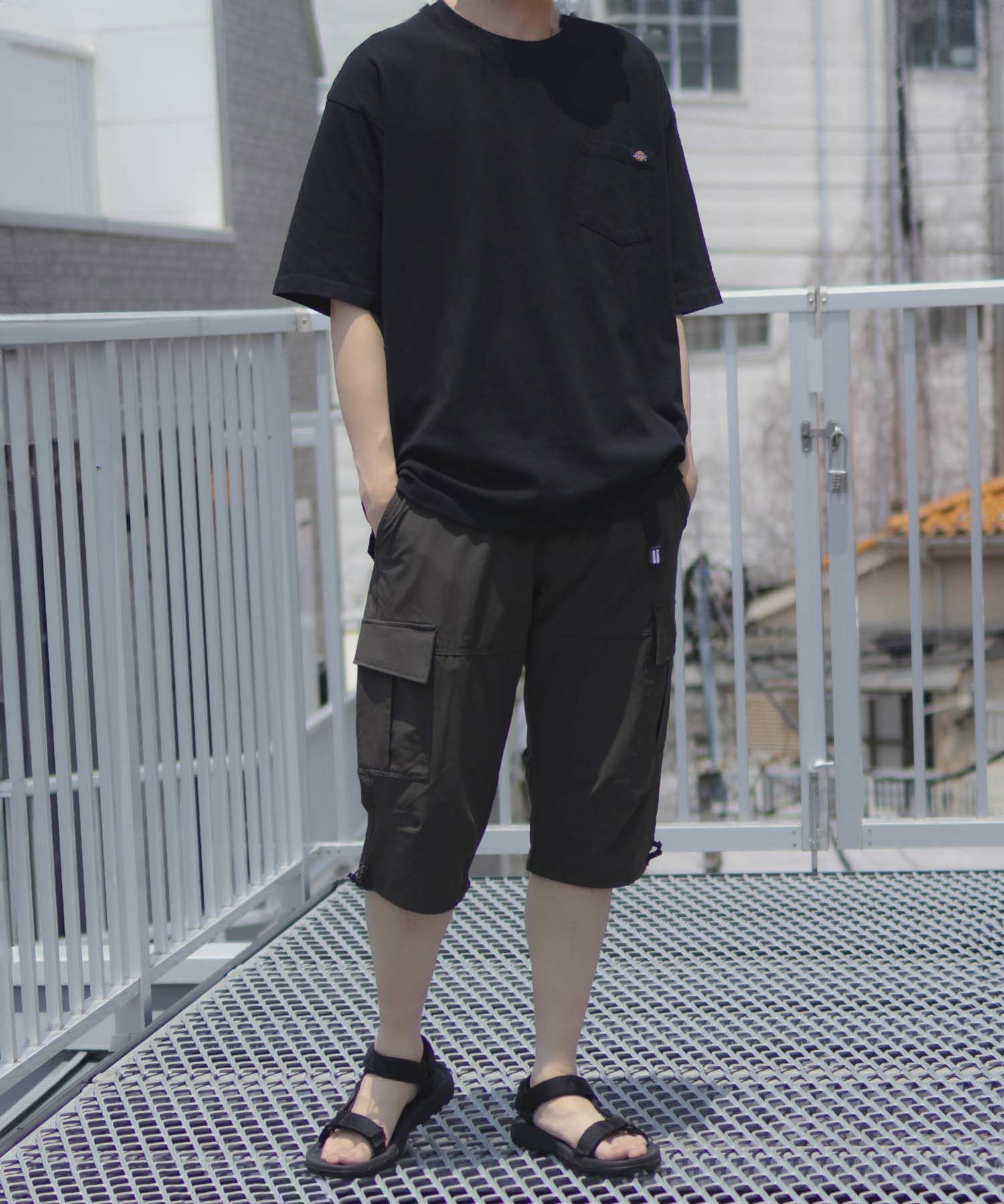 OUTDOOR PRODUCTS ポリリップストレッチカーゴクロップドパンツ メンズ