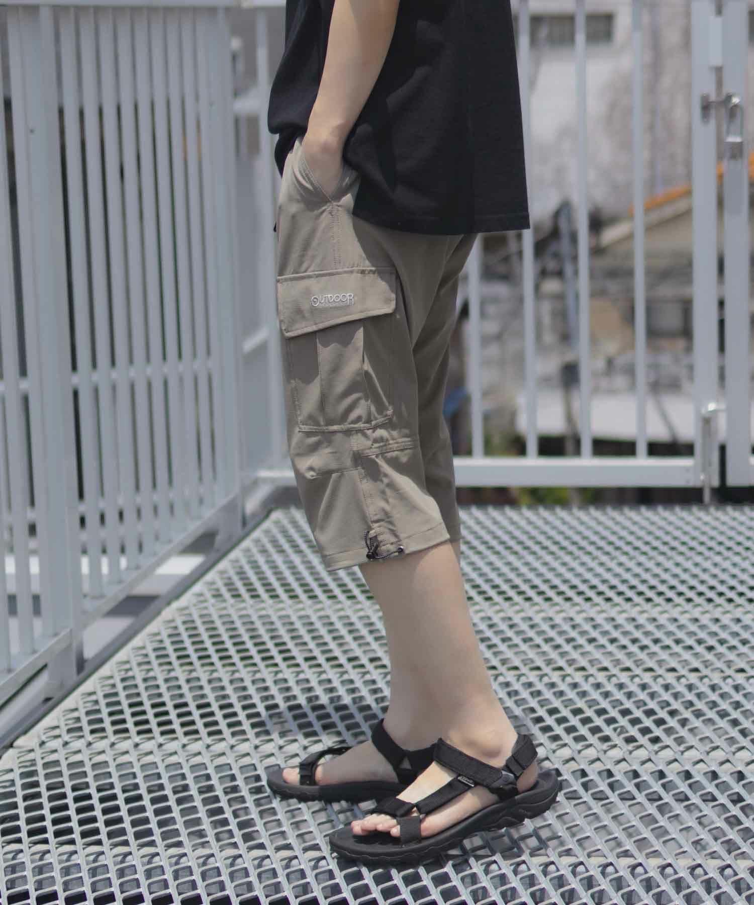 OUTDOOR PRODUCTS ポリリップストレッチカーゴクロップドパンツ メンズ