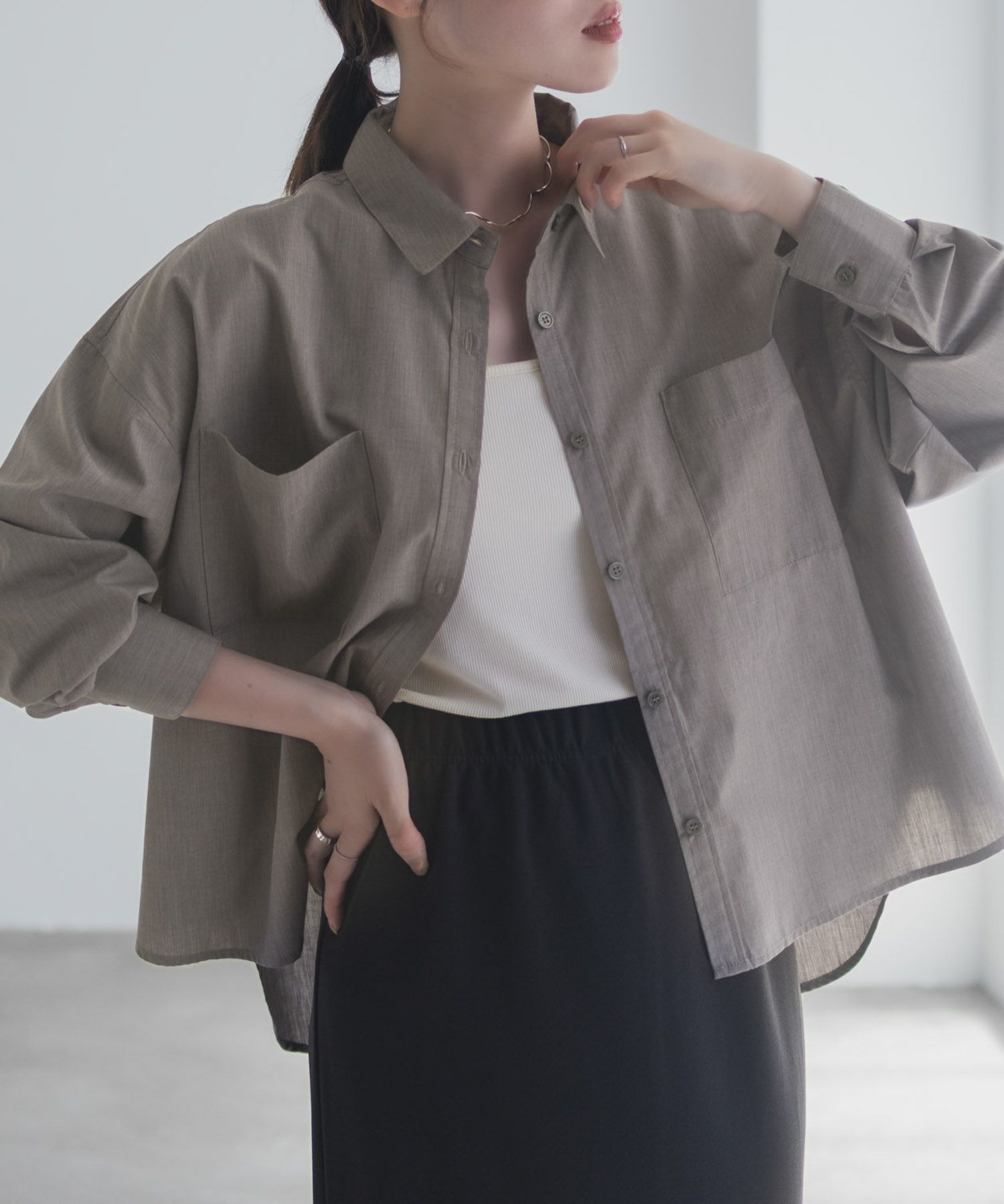 milli de l'air デニムライクシャツ レディース商品画像-2