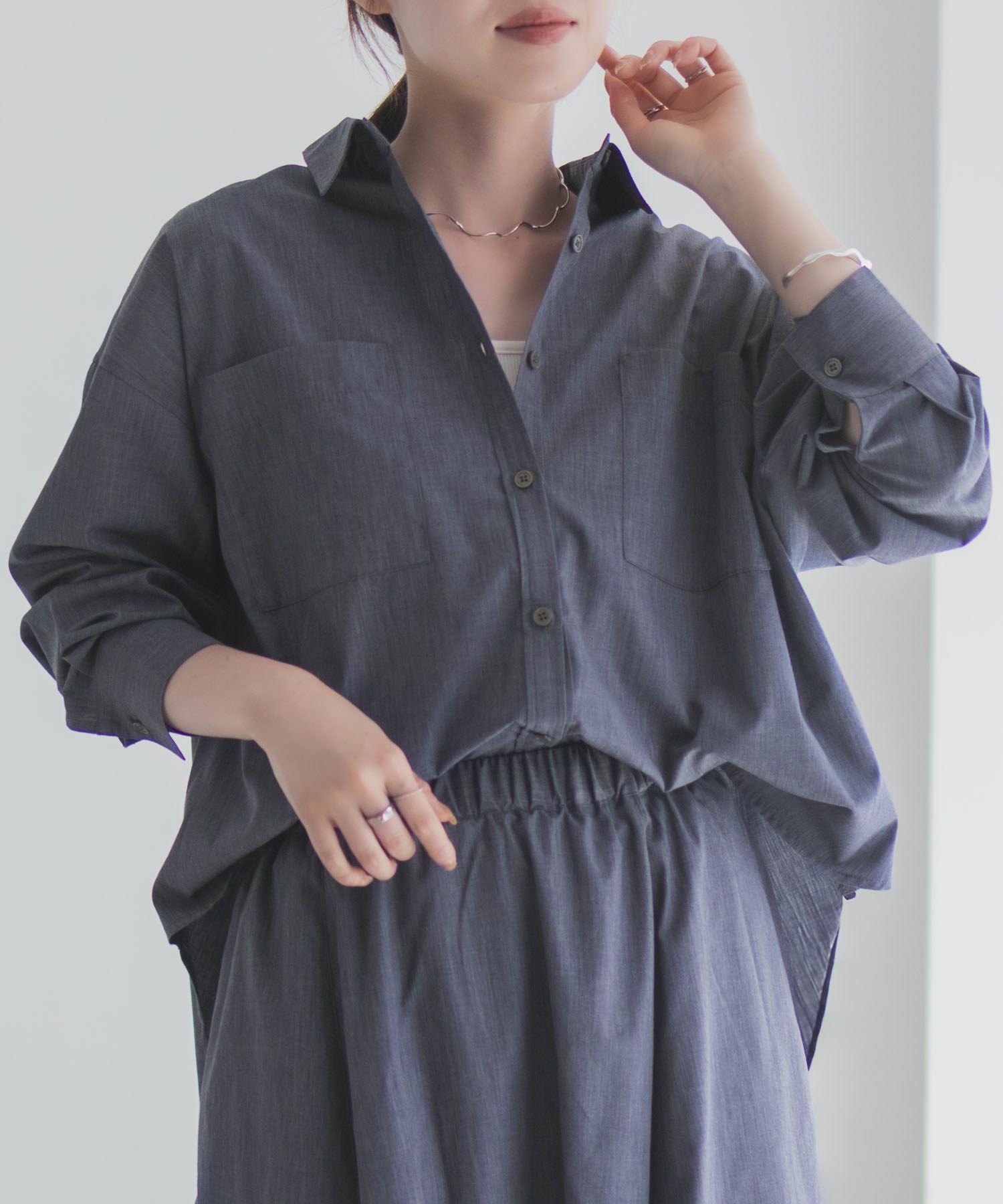 milli de l'air デニムライクシャツ レディース商品サムネイル-5