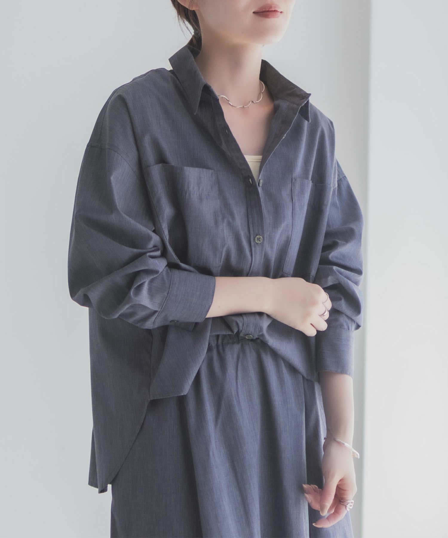 milli de l'air デニムライクシャツ レディース商品サムネイル-6