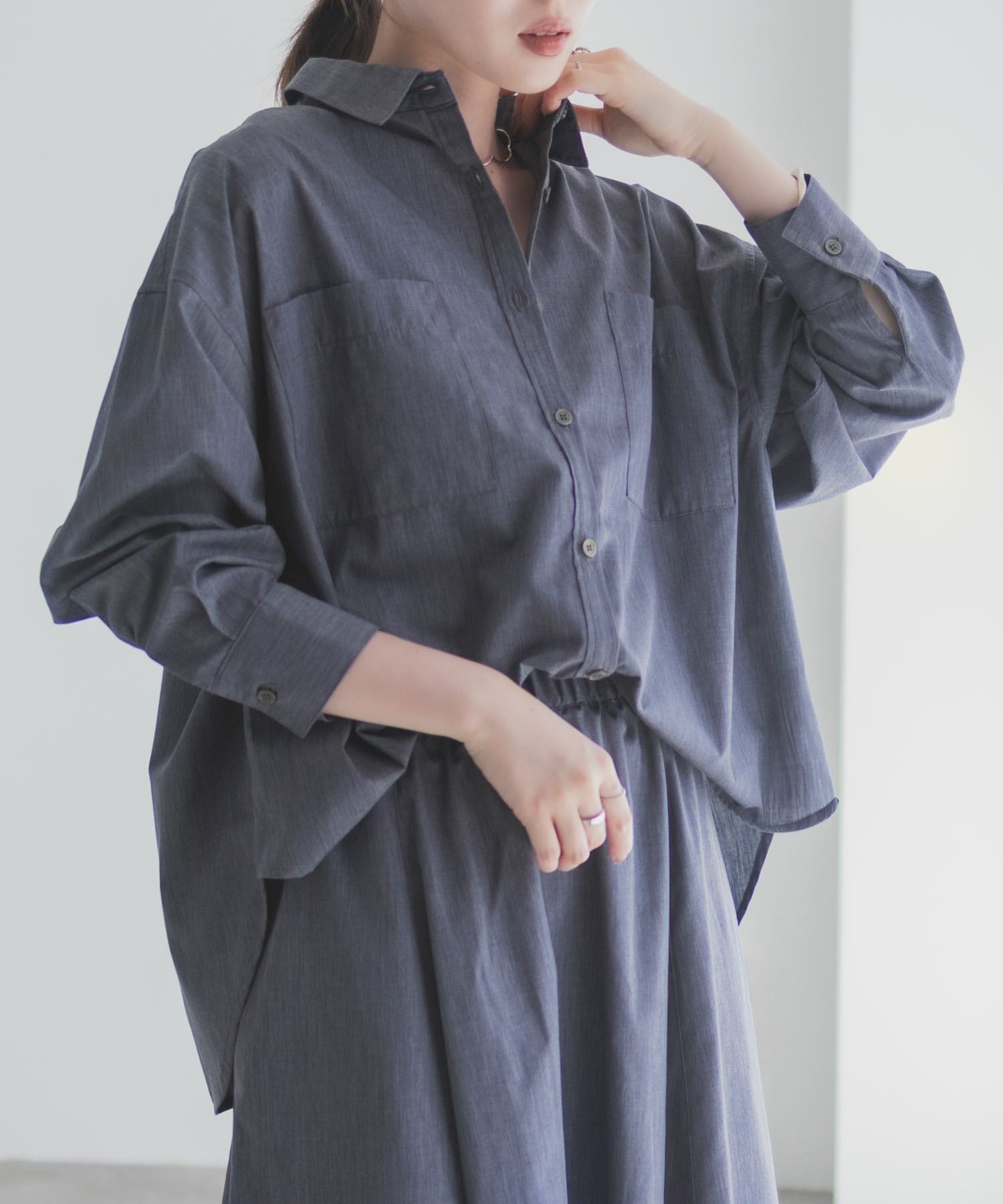 milli de l'air デニムライクシャツ レディース商品サムネイル-7