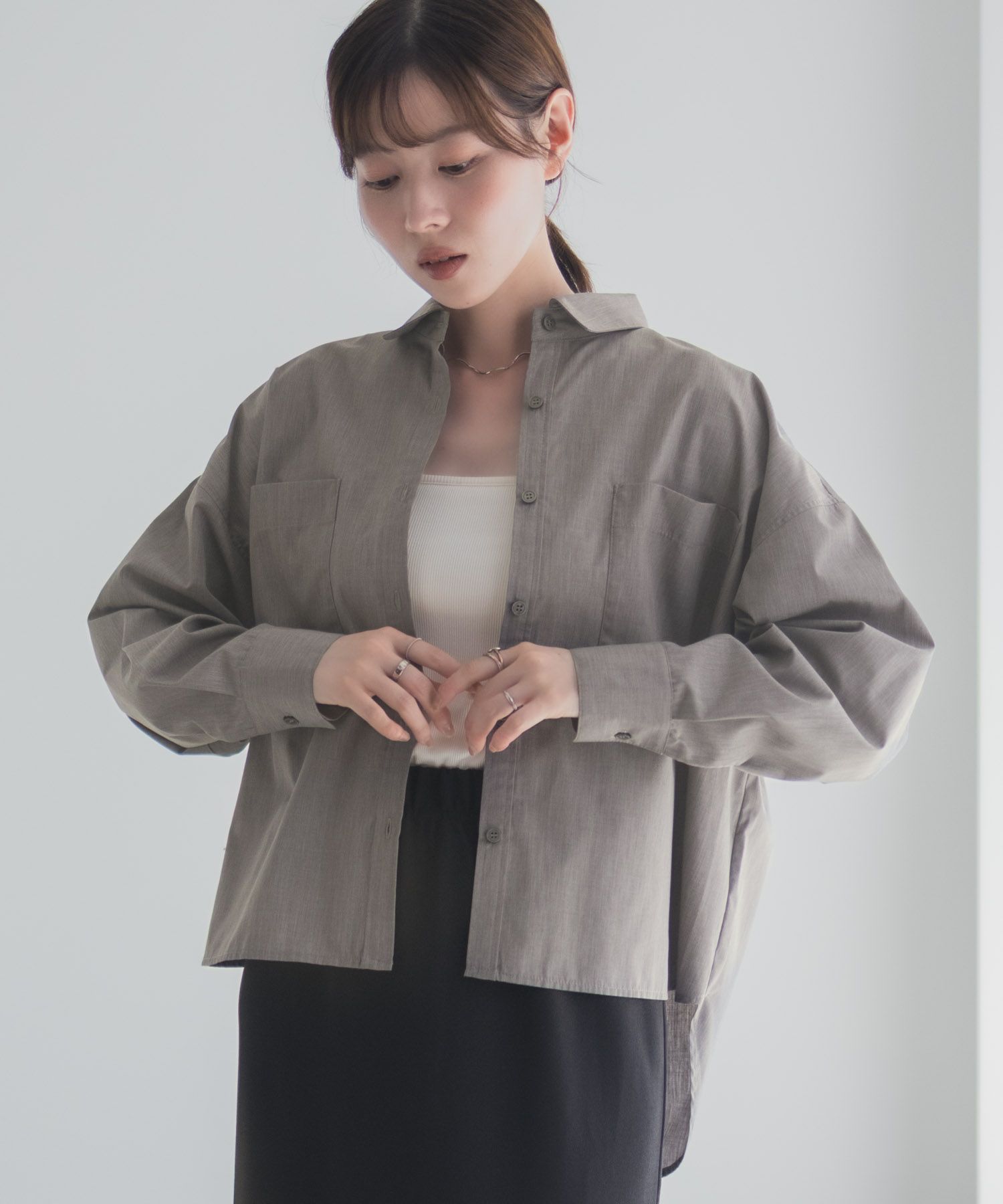 milli de l'air デニムライクシャツ レディース