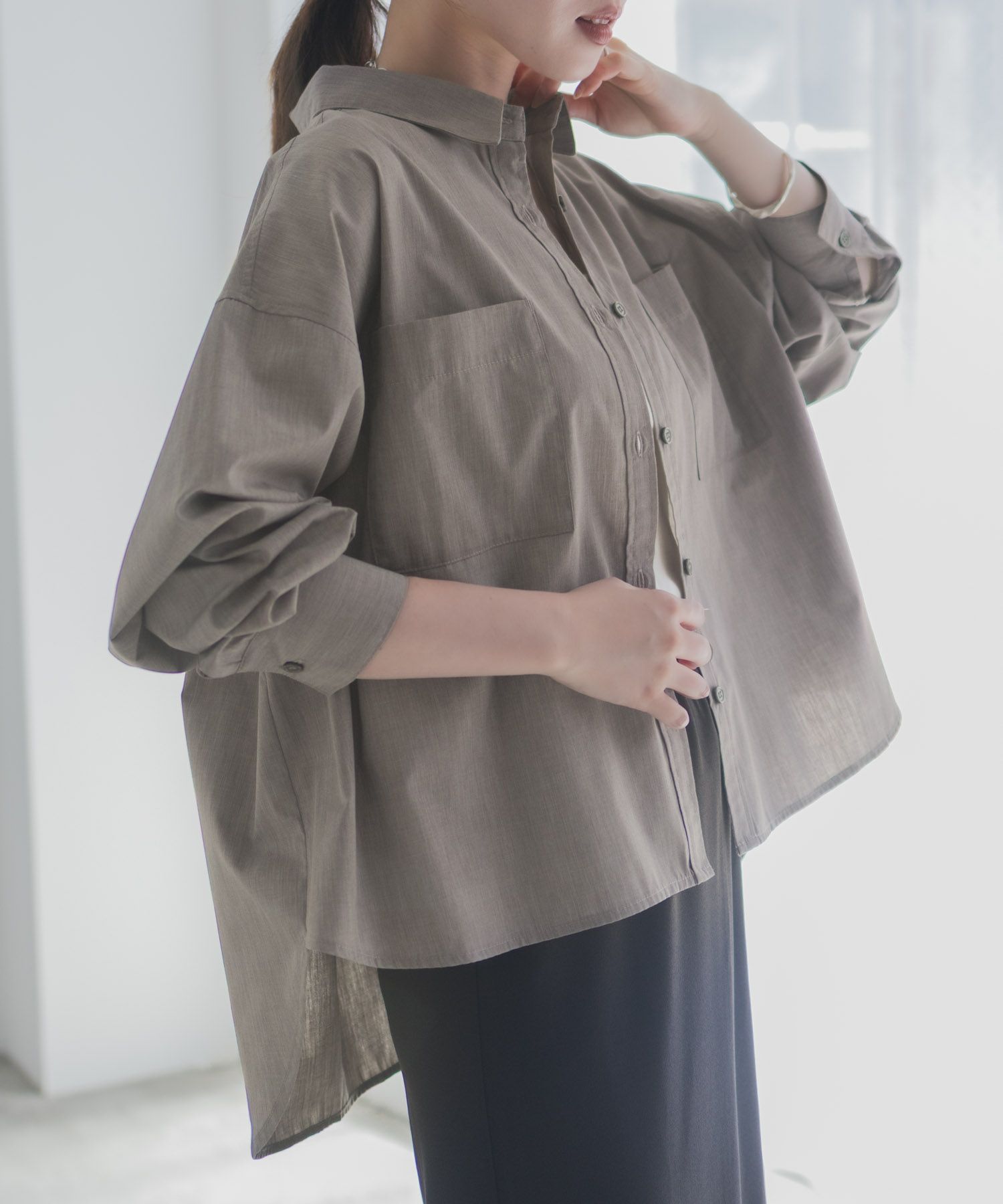 milli de l'air デニムライクシャツ レディース商品画像-12