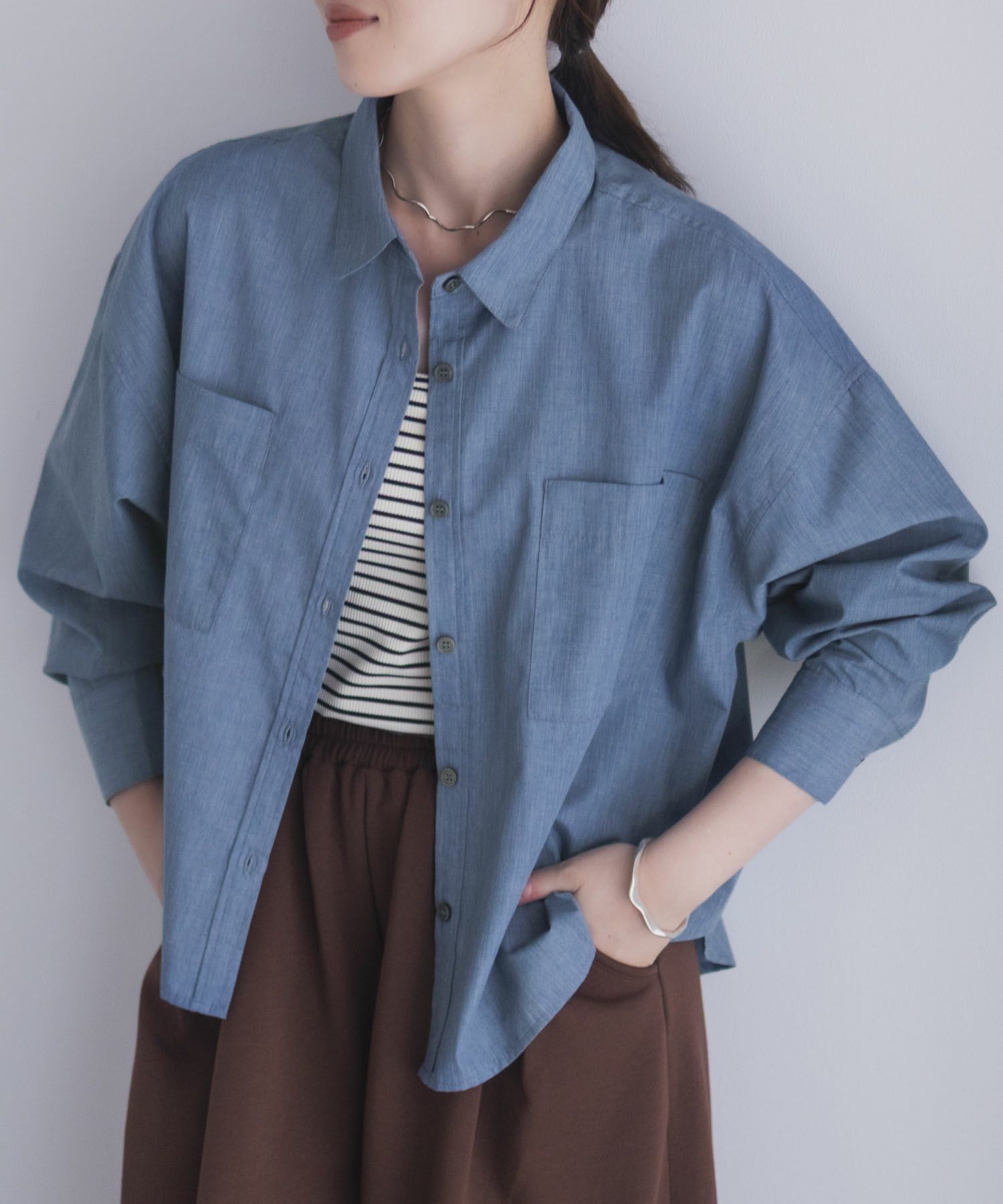 milli de l'air デニムライクシャツ レディース商品画像-17