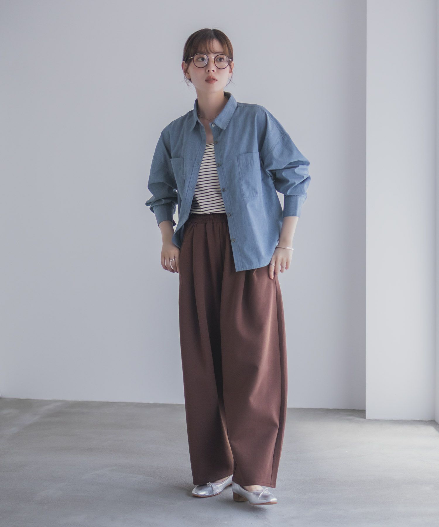 milli de l'air デニムライクシャツ レディース商品画像-32