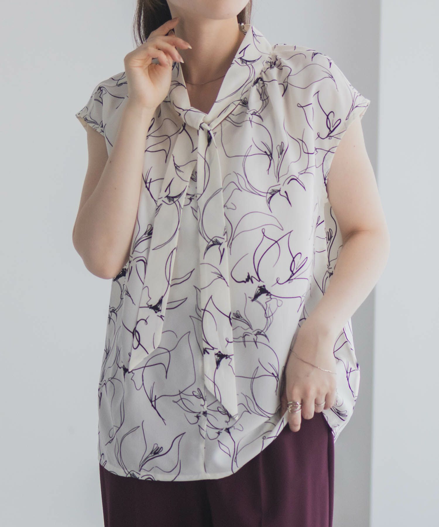 milli de l'air 2WAYフレンチボウタイブラウス レディース商品サムネイル-3