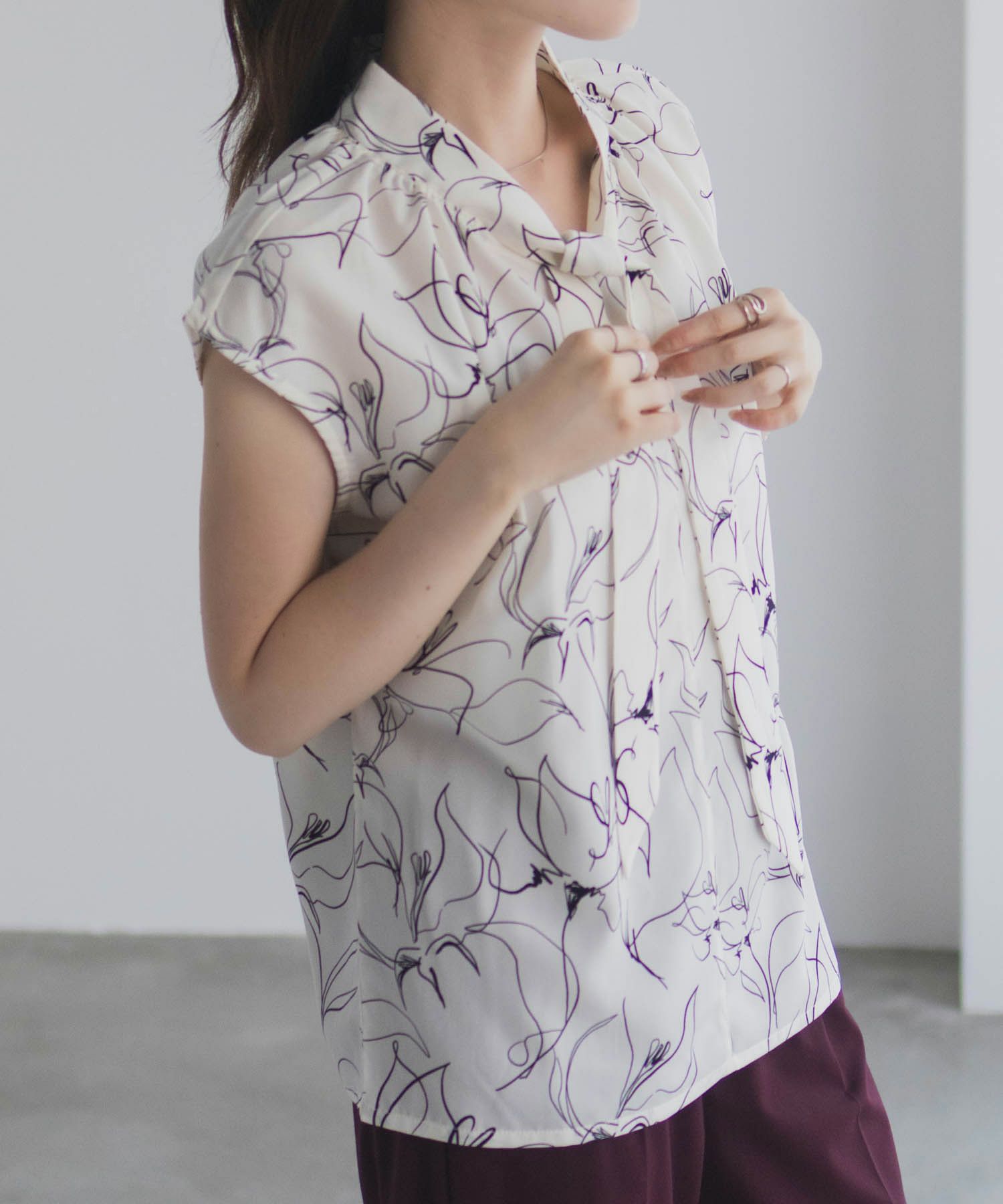 milli de l'air 2WAYフレンチボウタイブラウス レディース商品サムネイル-5