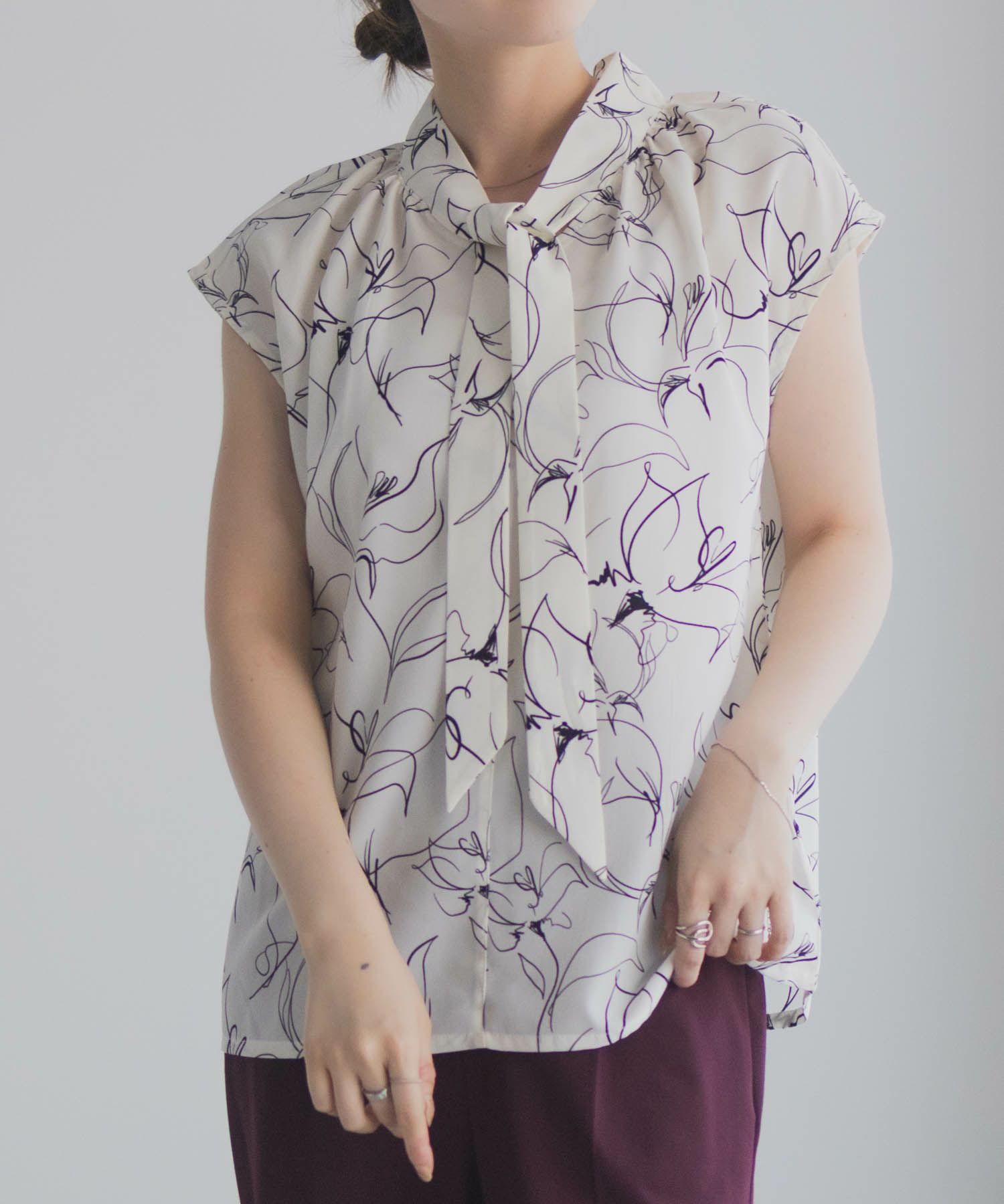 milli de l'air 2WAYフレンチボウタイブラウス レディース商品サムネイル-6