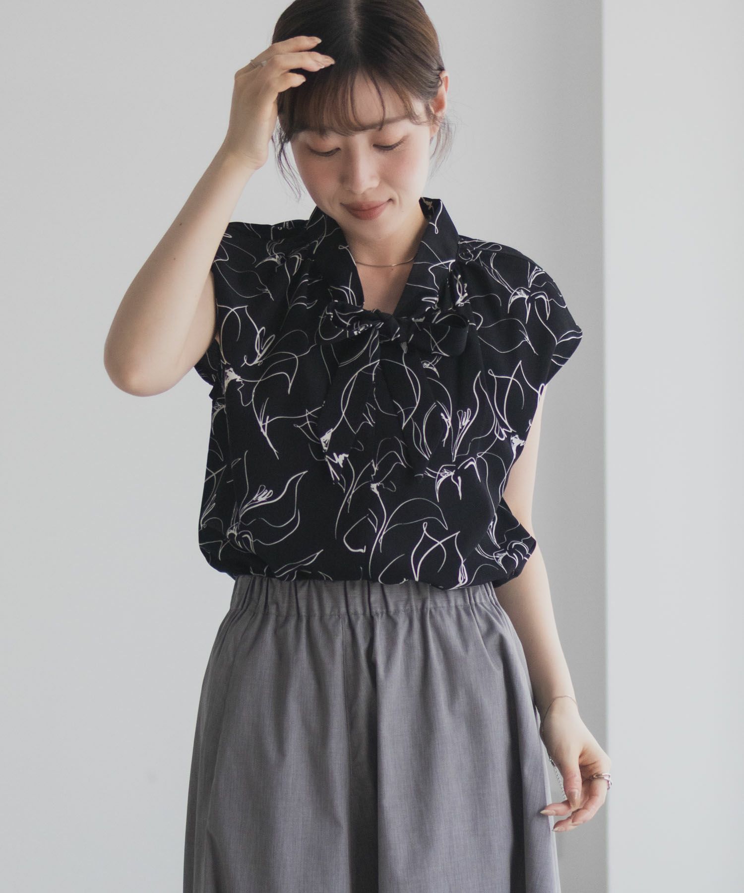 milli de l'air 2WAYフレンチボウタイブラウス レディース商品サムネイル-13