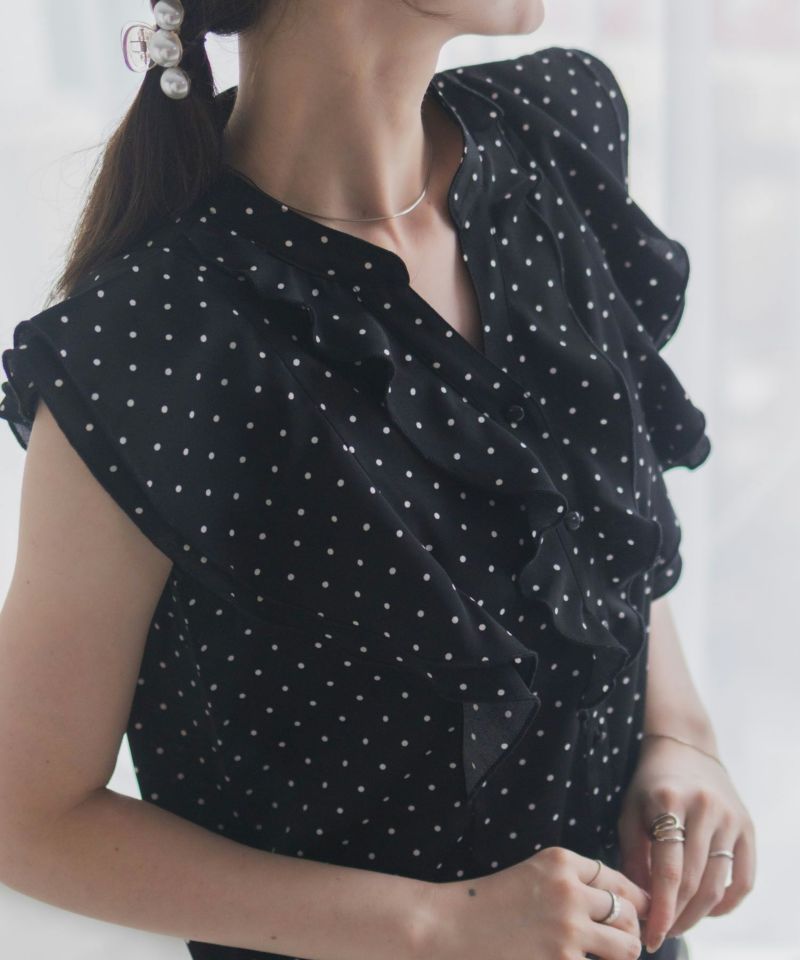 milli de l'air ラッフルフリルキーネックブラウス レディース商品画像-1