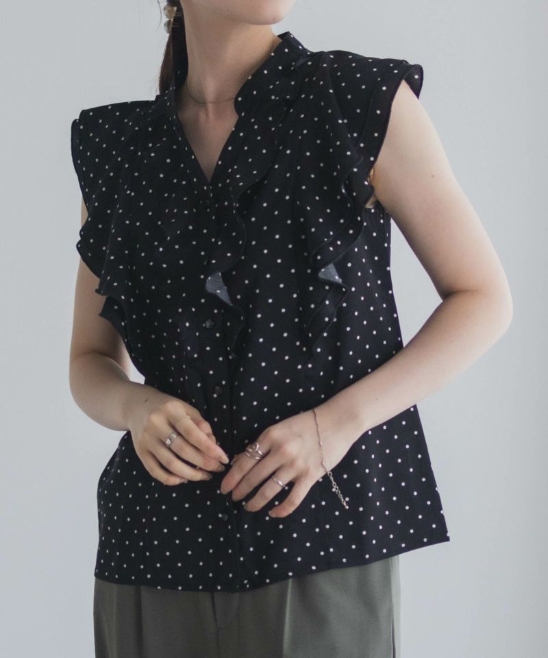 milli de l'air ラッフルフリルキーネックブラウス レディース商品画像-5