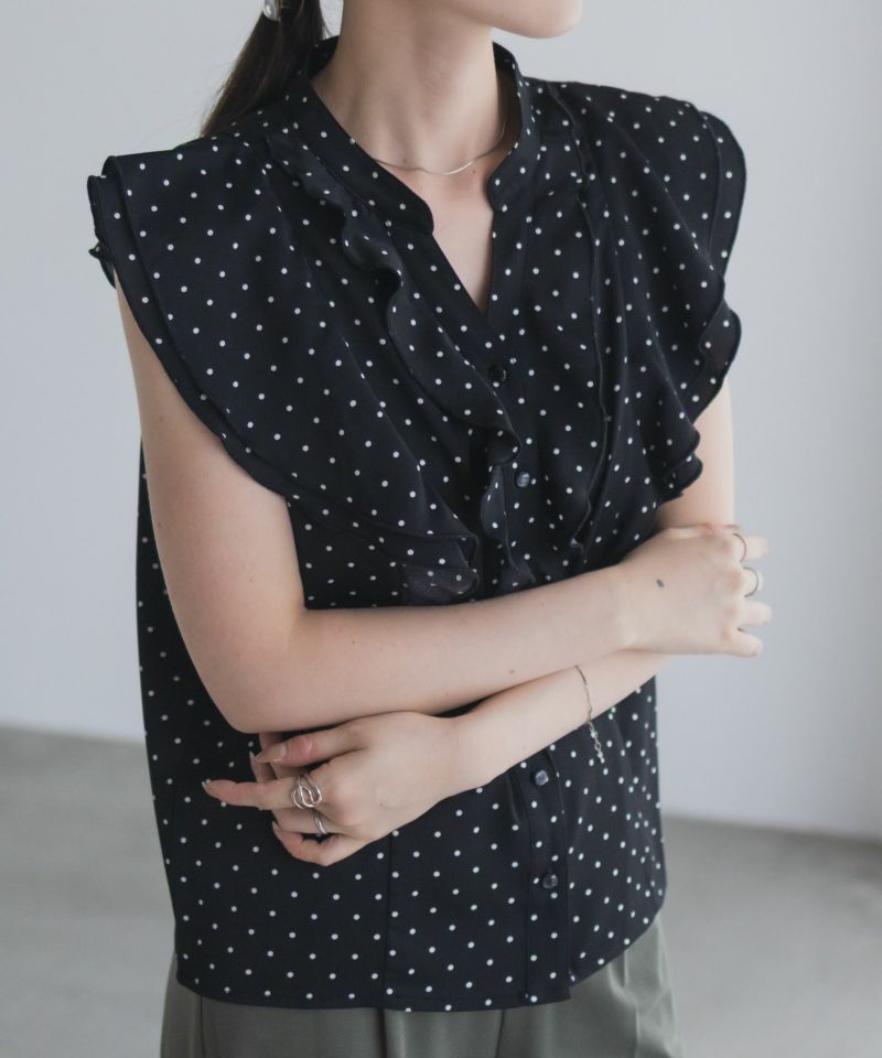 milli de l'air ラッフルフリルキーネックブラウス レディース商品画像-6