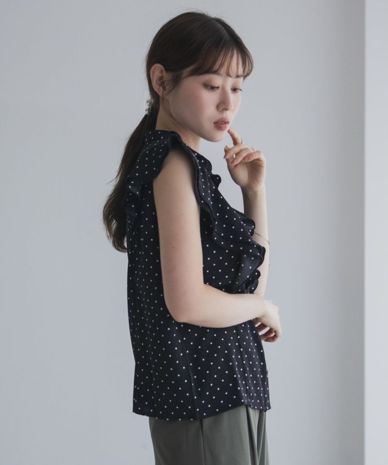 milli de l'air ラッフルフリルキーネックブラウス レディース商品画像-8