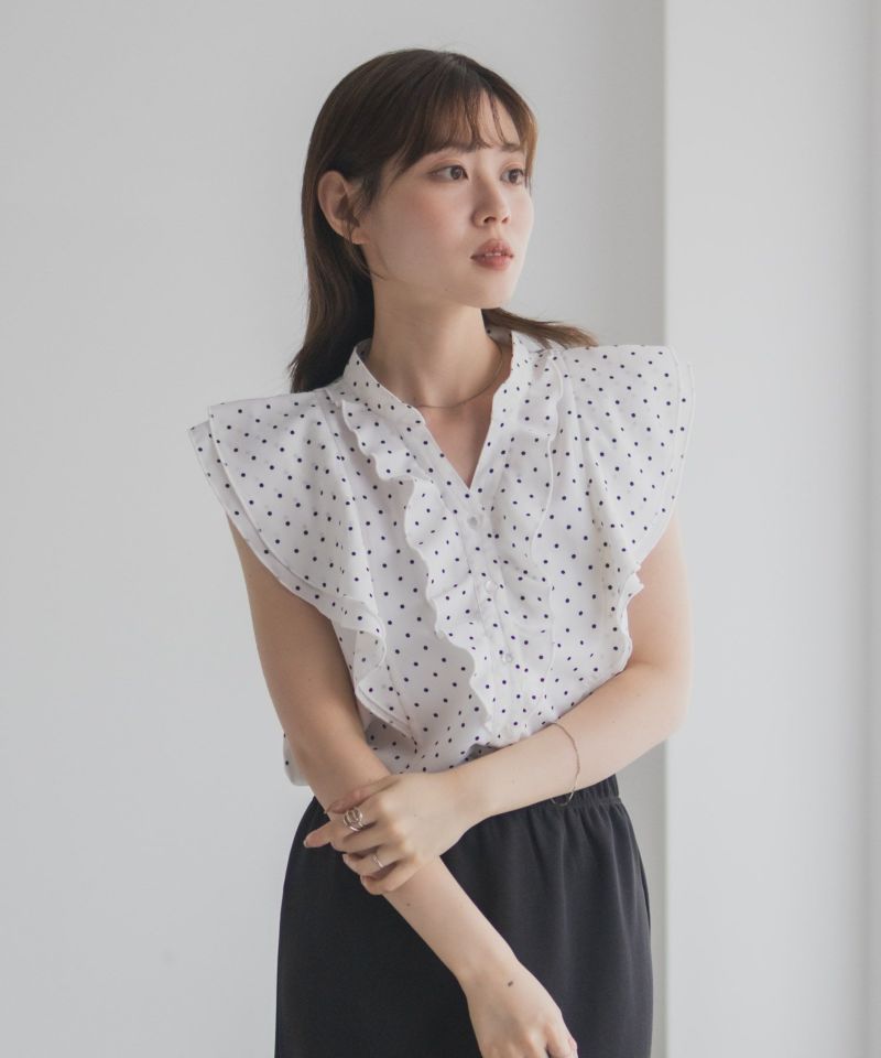 milli de l'air ラッフルフリルキーネックブラウス レディース商品画像-11