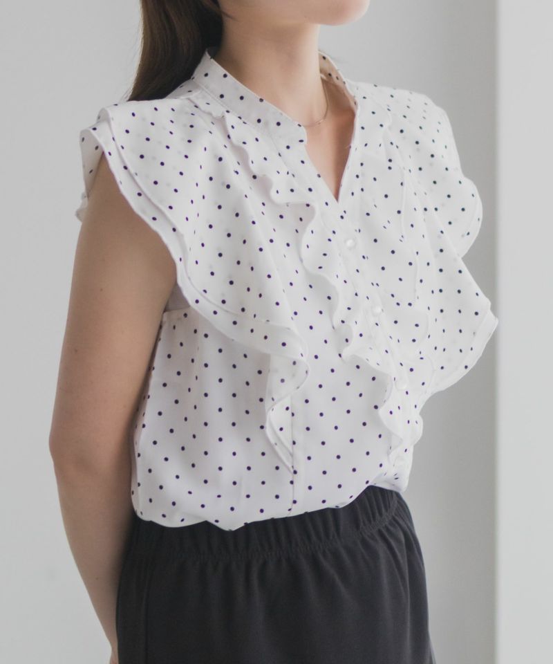 milli de l'air ラッフルフリルキーネックブラウス レディース商品画像-15