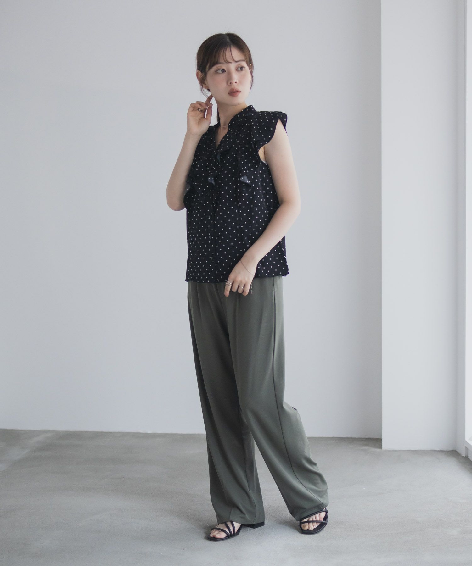 milli de l'air ラッフルフリルキーネックブラウス レディース商品サムネイル-21