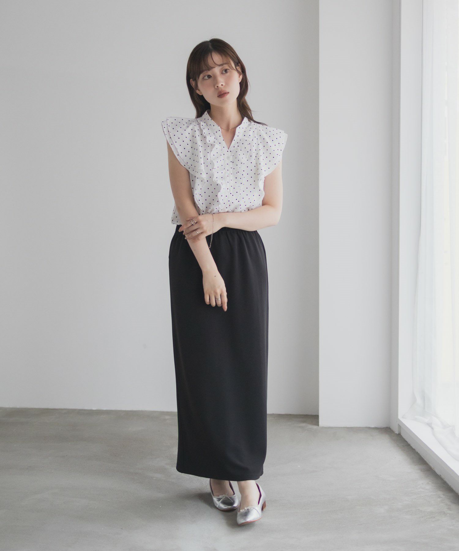 milli de l'air ラッフルフリルキーネックブラウス レディース商品サムネイル-22