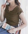 milli de l'air テレコカップ付き半袖トップス レディース