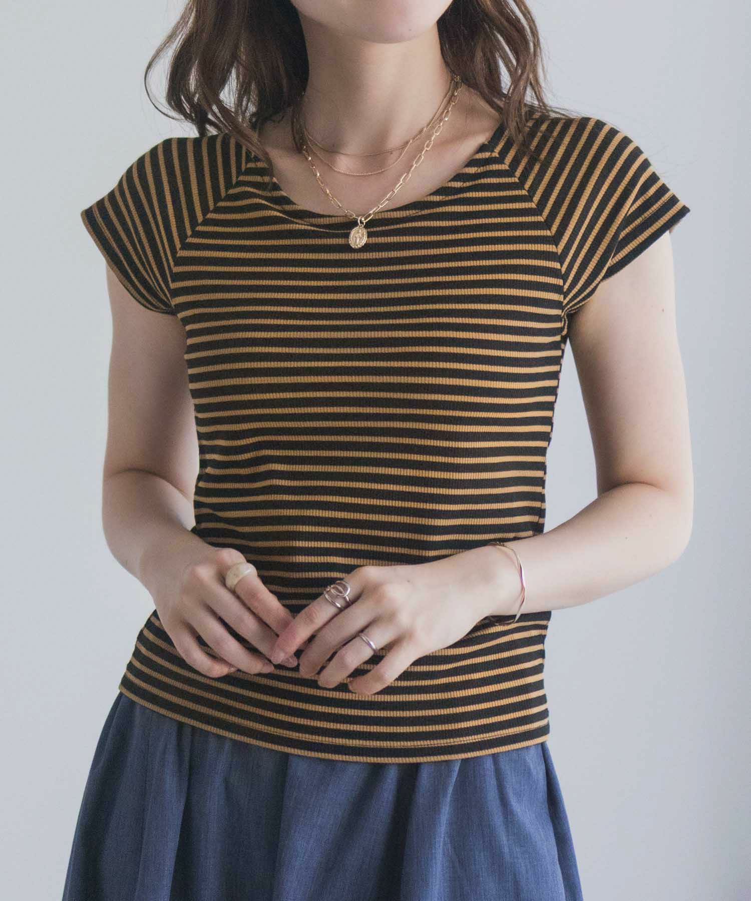 milli de l'air テレコカップ付き半袖トップス レディース商品画像-4