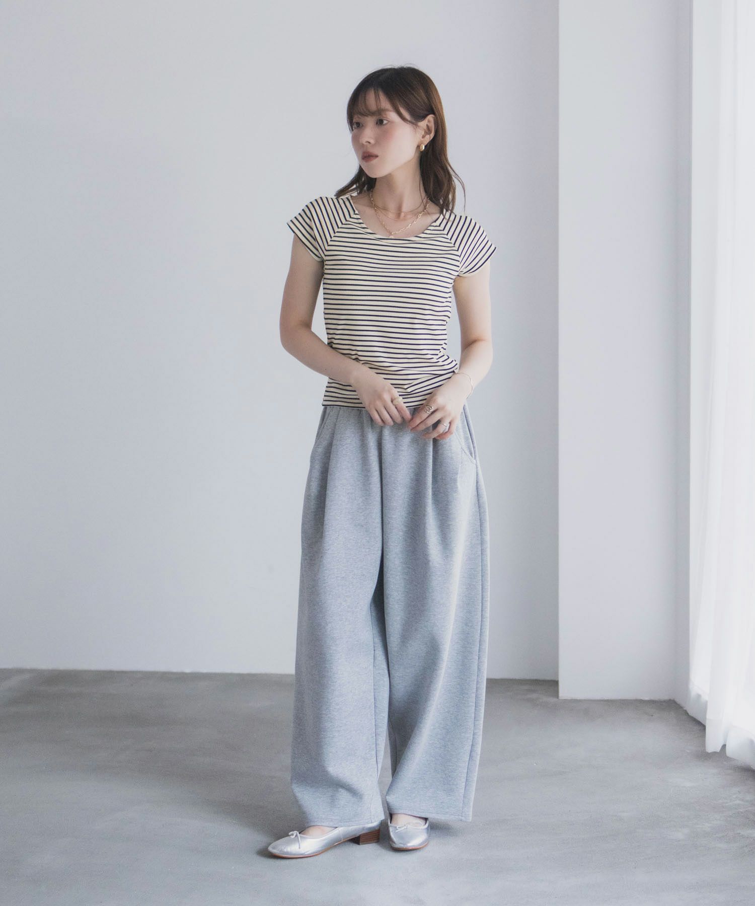 milli de l'air テレコカップ付き半袖トップス レディース商品画像-14