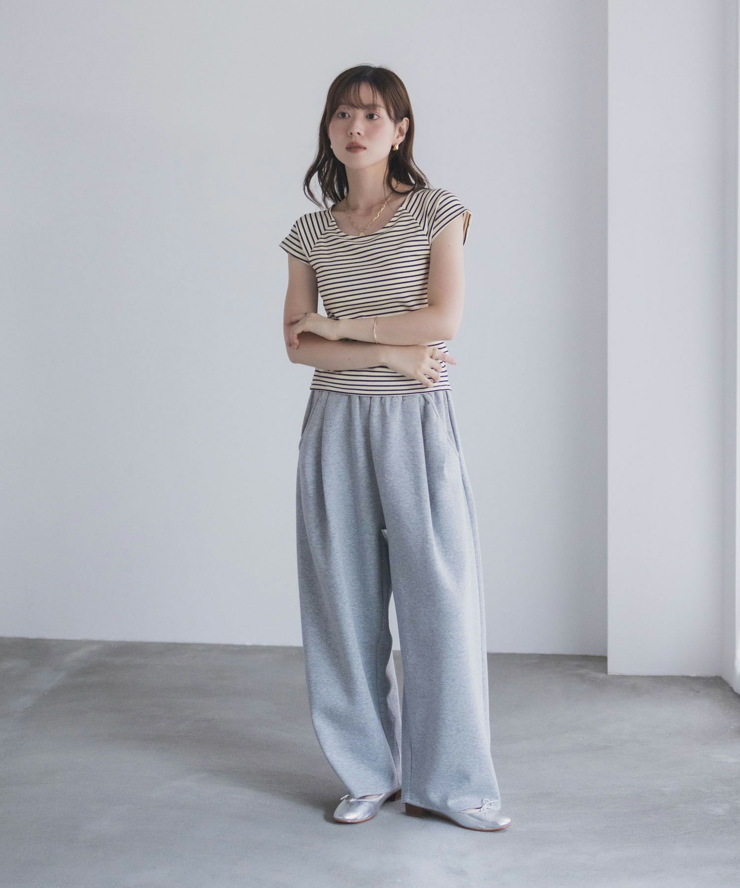 milli de l'air テレコカップ付き半袖トップス レディース商品画像-21