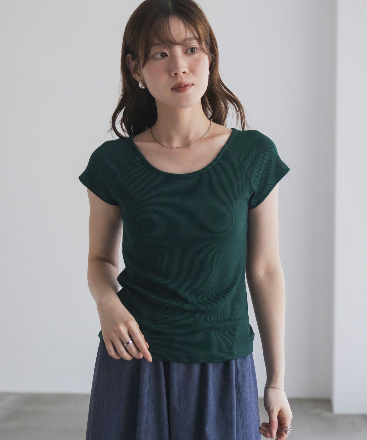 milli de l'air テレコカップ付き半袖トップス レディース商品画像-3