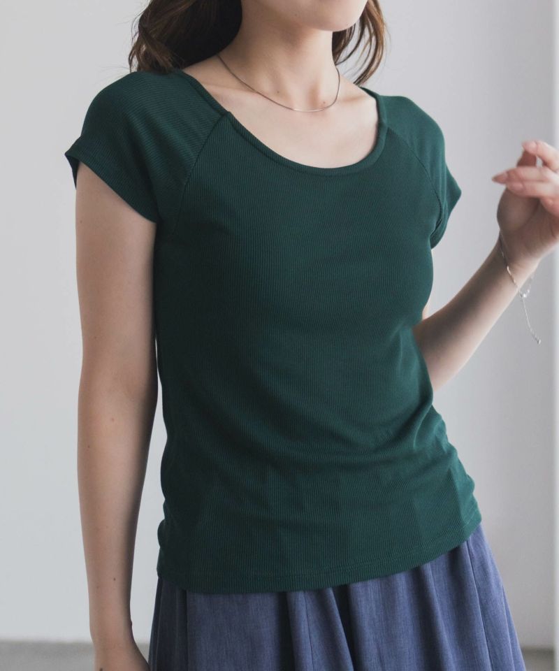 milli de l'air テレコカップ付き半袖トップス レディース商品画像-4