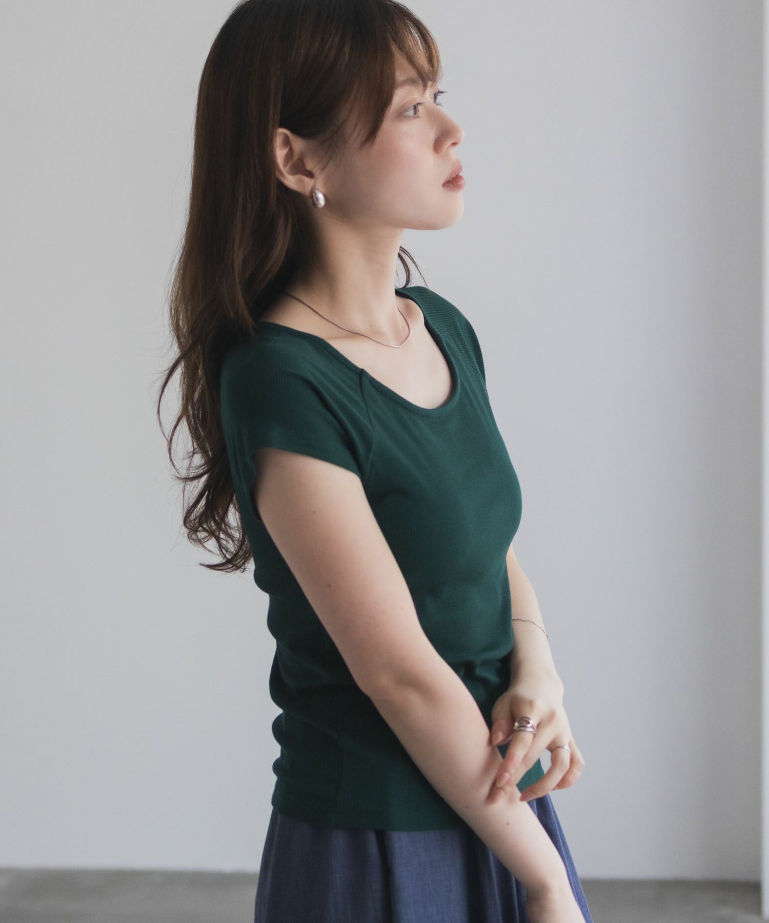 milli de l'air テレコカップ付き半袖トップス レディース商品サムネイル-7