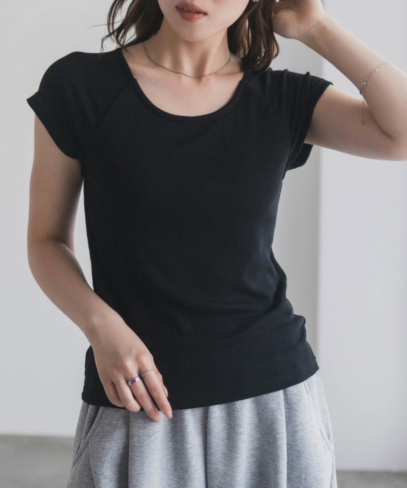 milli de l'air テレコカップ付き半袖トップス レディース商品画像-11