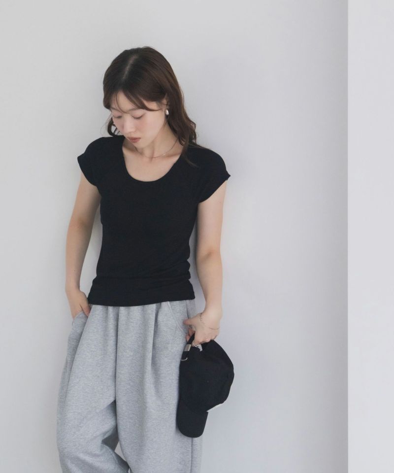 milli de l'air テレコカップ付き半袖トップス レディース商品画像-13