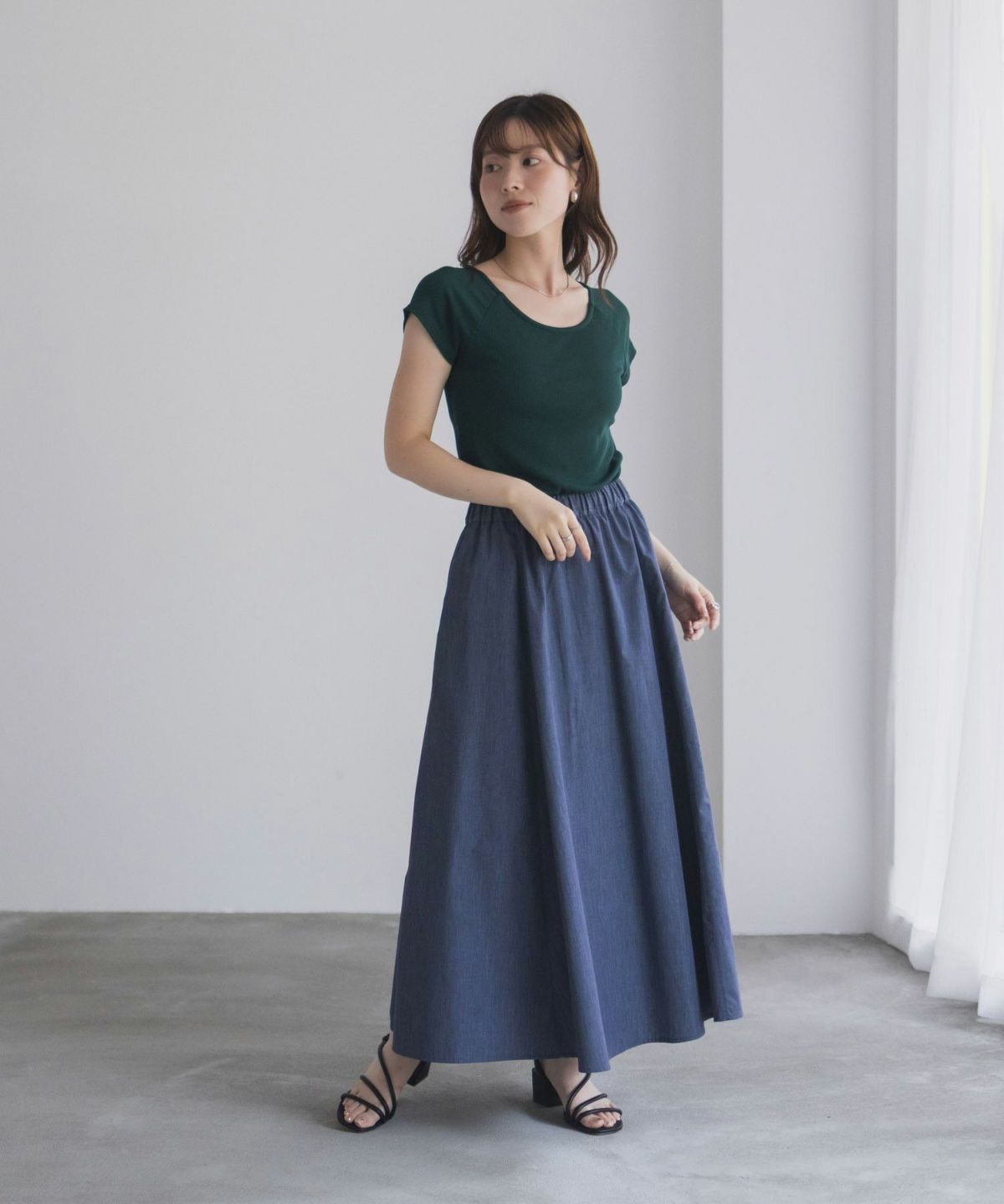 milli de l'air テレコカップ付き半袖トップス レディース