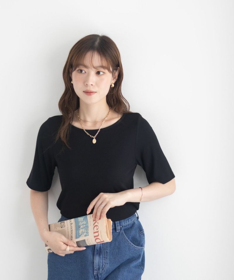 milli de l'air テレコハーフスリーブカットソー レディース メール便 対応商品商品画像-2