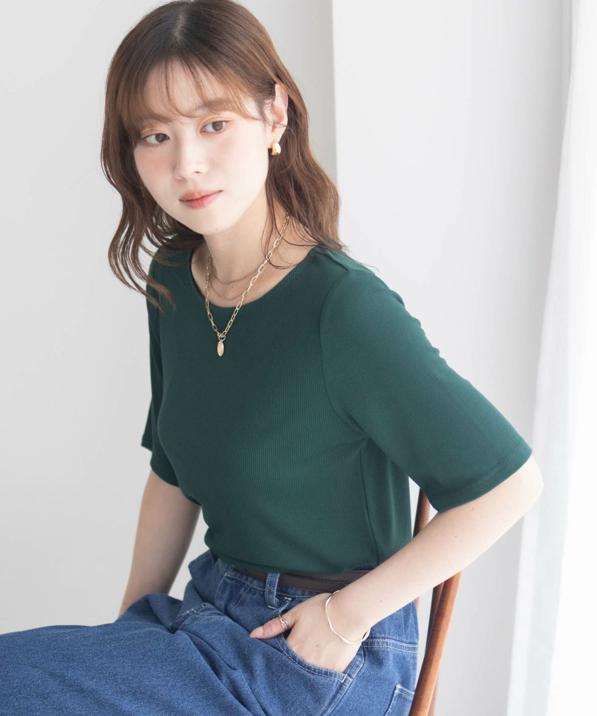 milli de l'air テレコハーフスリーブカットソー レディース ネコポス 対応商品