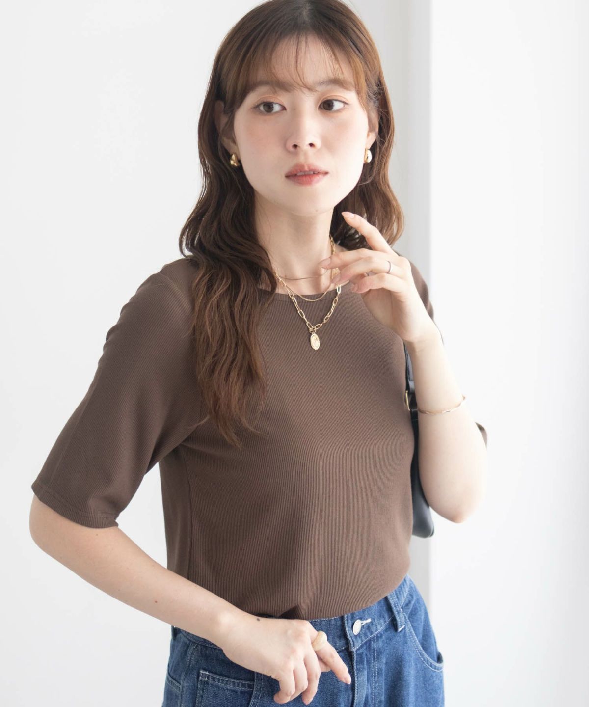 milli de l'air テレコハーフスリーブカットソー レディース ネコポス 対応商品