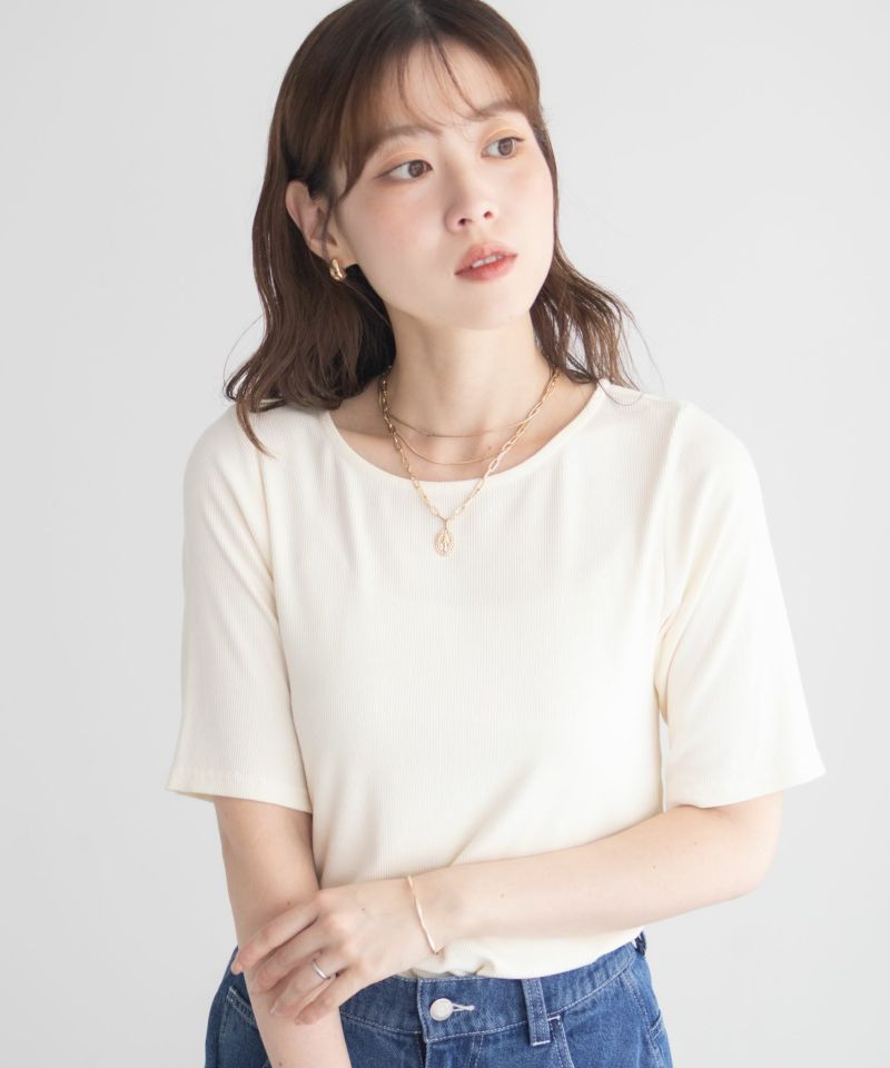 milli de l'air テレコハーフスリーブカットソー レディース メール便 対応商品商品画像-7