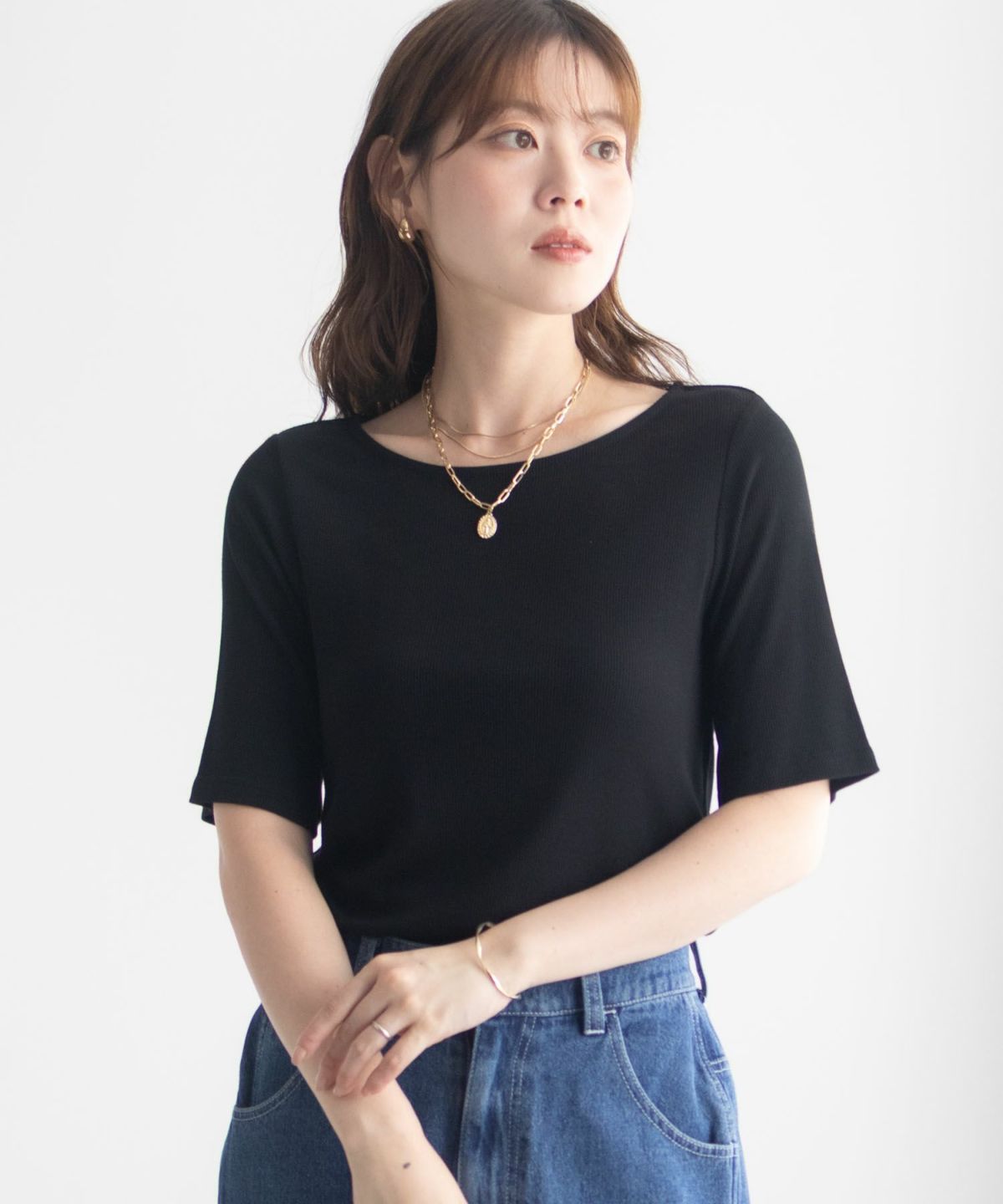 milli de l'air テレコハーフスリーブカットソー レディース ネコポス 対応商品