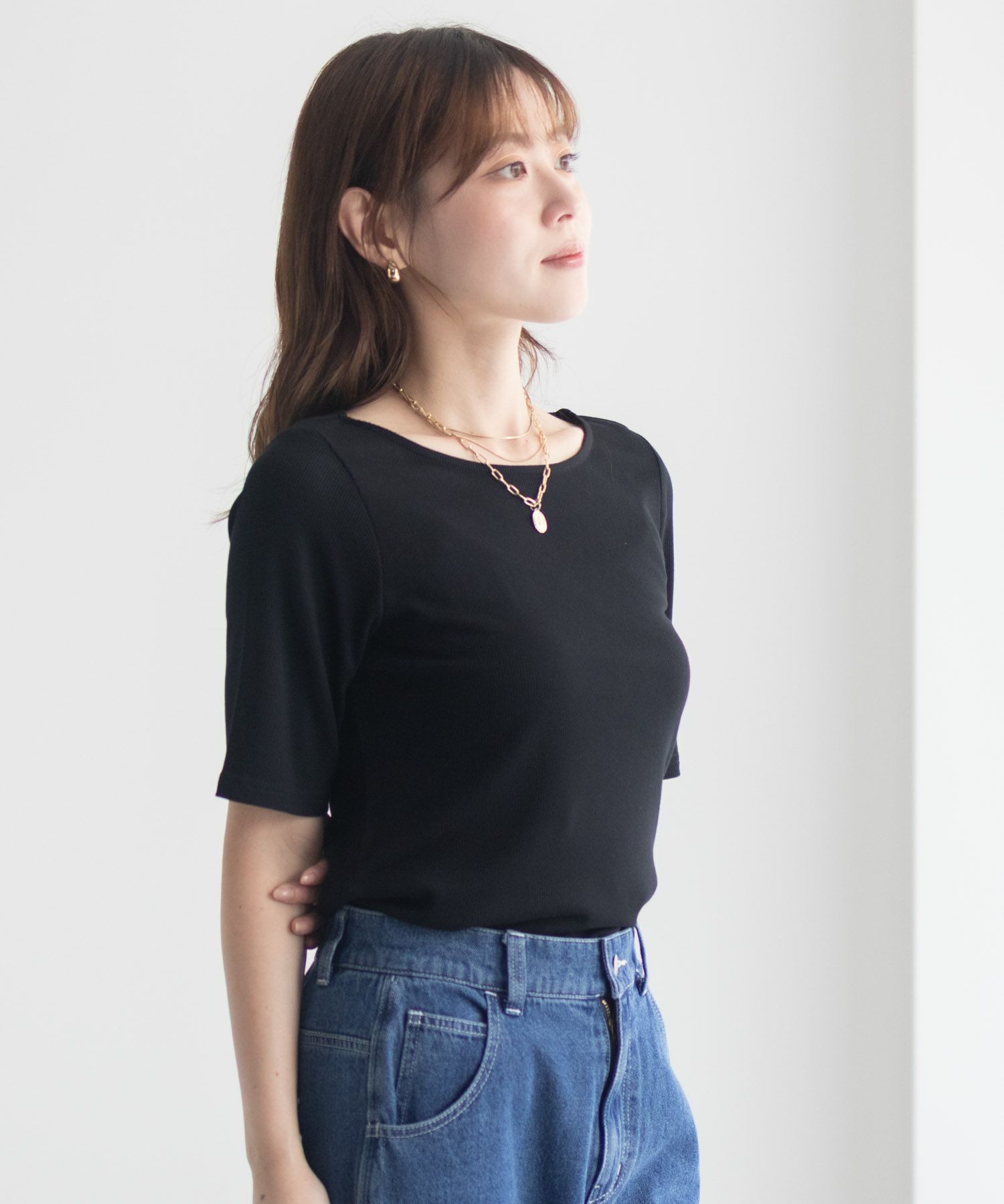 milli de l'air テレコハーフスリーブカットソー レディース ネコポス 対応商品