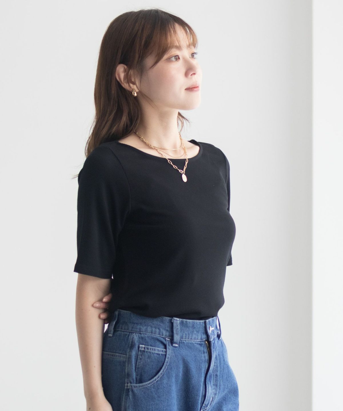 milli de l'air テレコハーフスリーブカットソー レディース ネコポス 対応商品