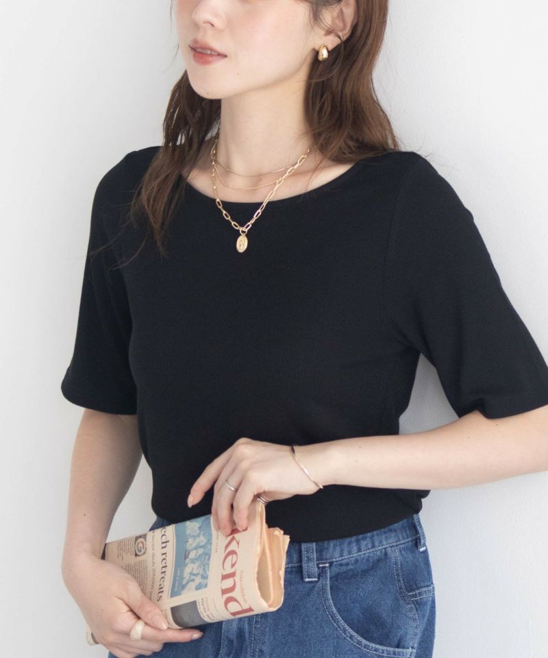 milli de l'air テレコハーフスリーブカットソー レディース メール便 対応商品商品画像-13