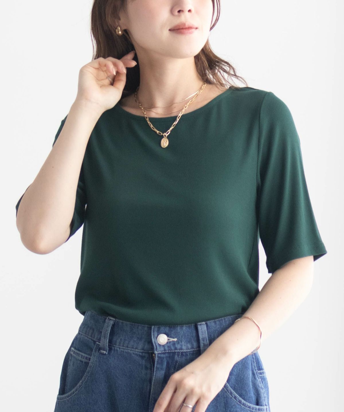 milli de l'air テレコハーフスリーブカットソー レディース ネコポス 対応商品