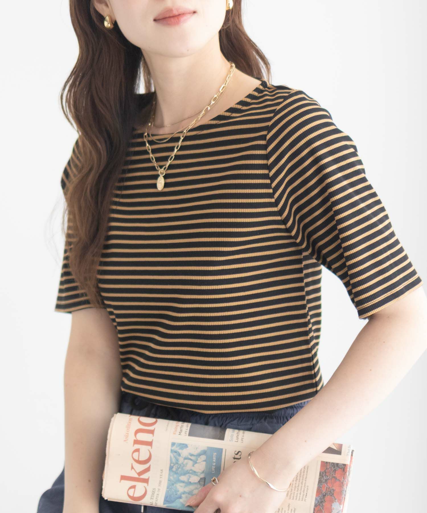 milli de l'air テレコハーフスリーブTシャツ レディース メール便 対応商品商品サムネイル-1
