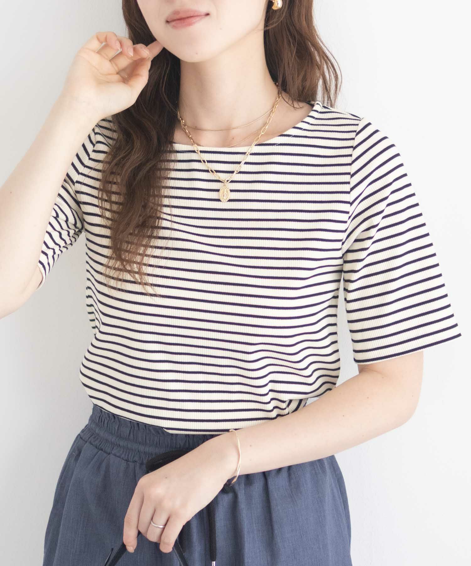 milli de l'air テレコハーフスリーブTシャツ レディース メール便 対応商品商品サムネイル-2