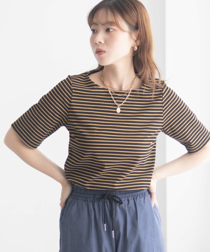 milli de l'air テレコハーフスリーブTシャツ レディース メール便 対応商品商品画像-5