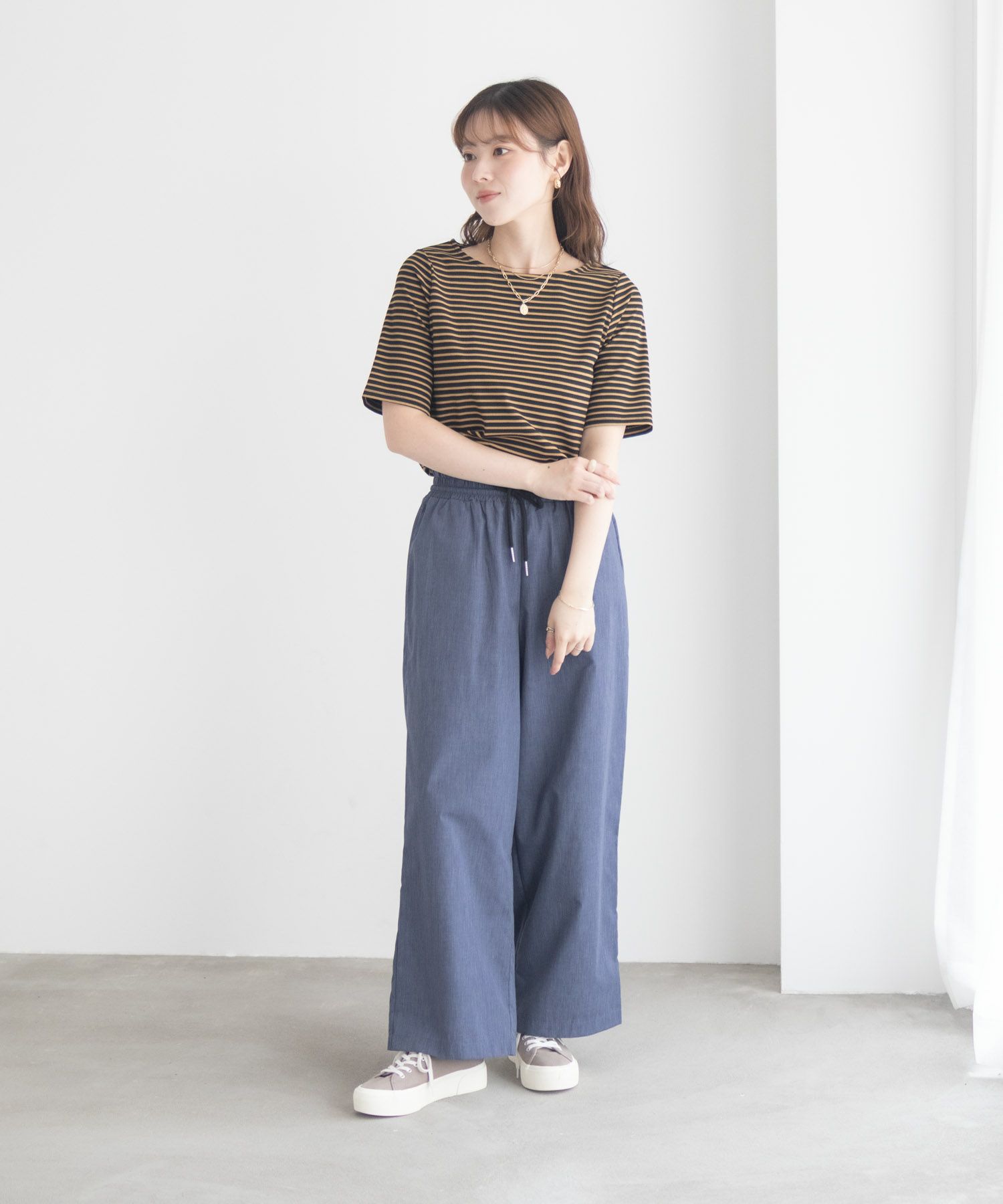 milli de l'air テレコハーフスリーブTシャツ レディース ネコポス 対応商品