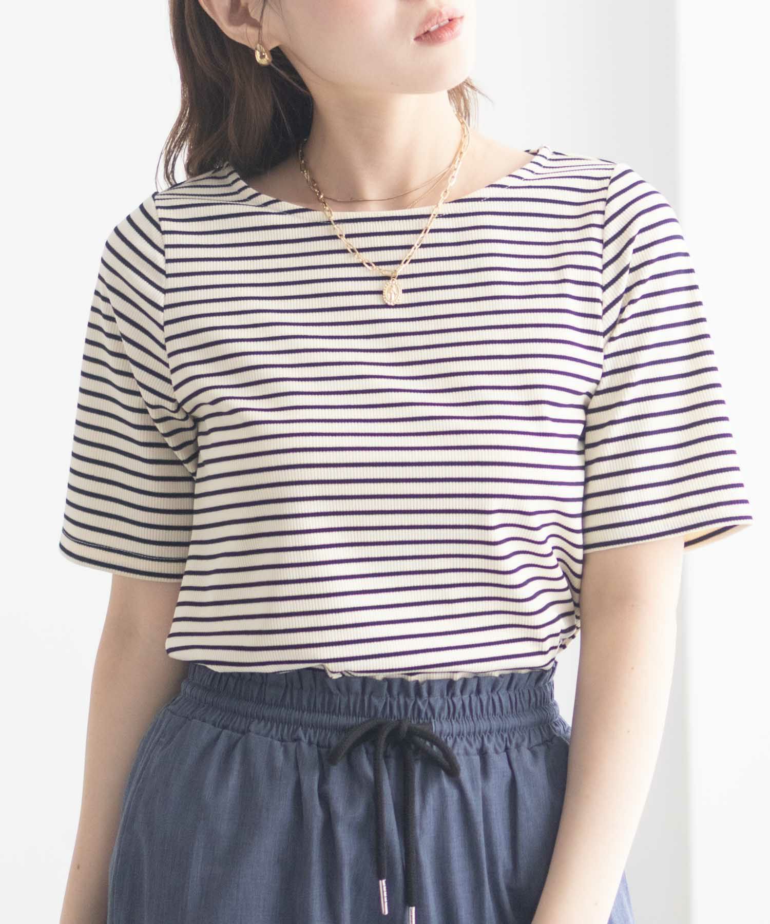 milli de l'air テレコハーフスリーブTシャツ レディース ネコポス 対応商品