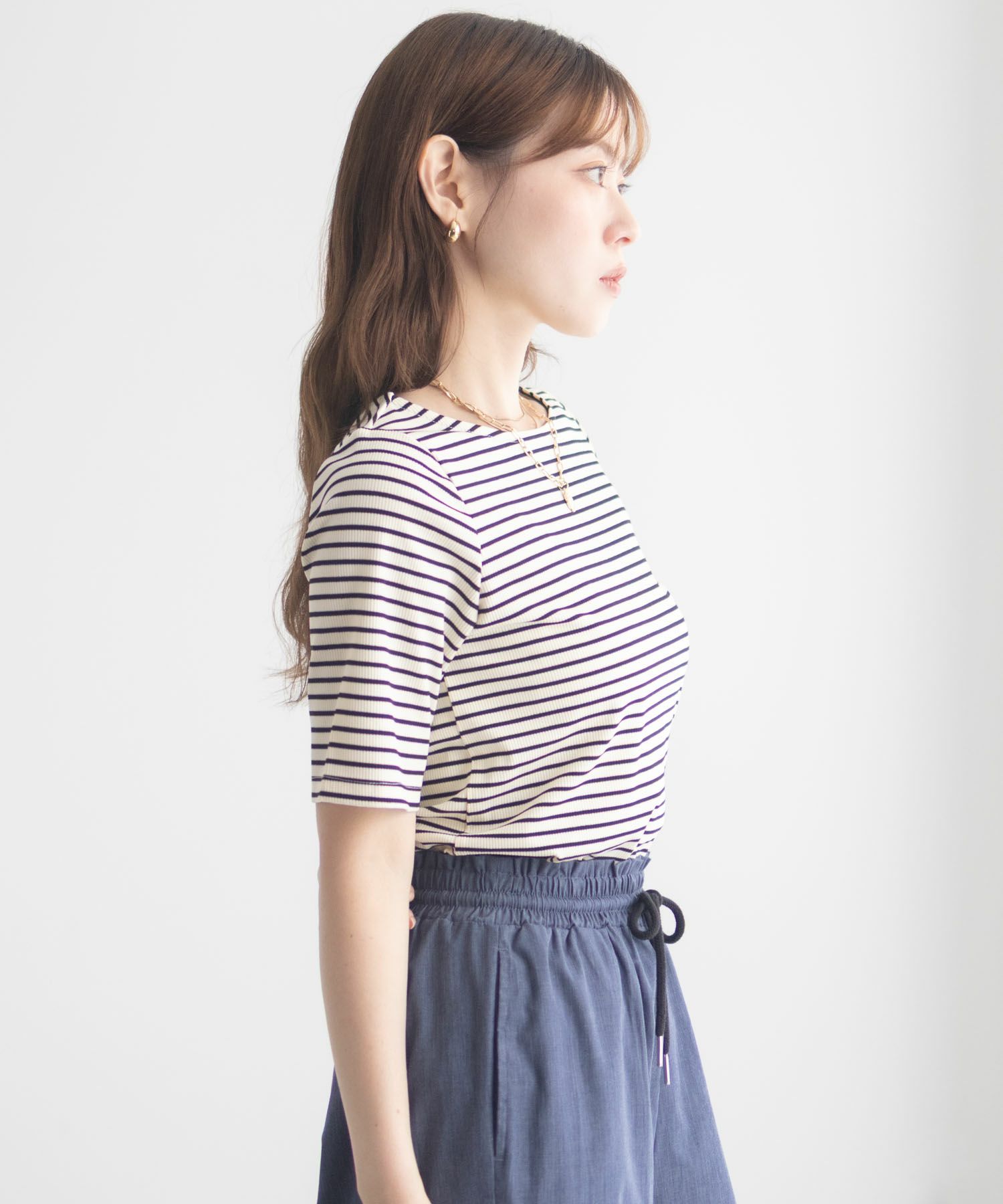 milli de l'air テレコハーフスリーブTシャツ レディース ネコポス 対応商品