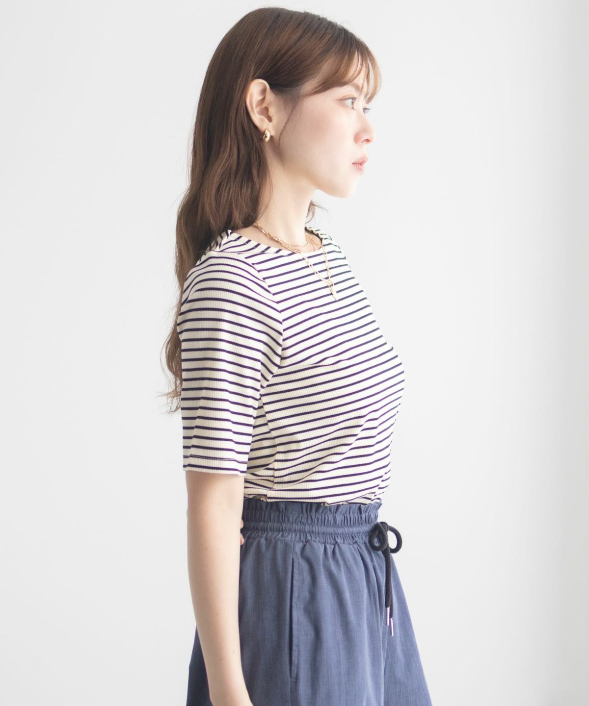 milli de l'air テレコハーフスリーブTシャツ レディース ネコポス 対応商品